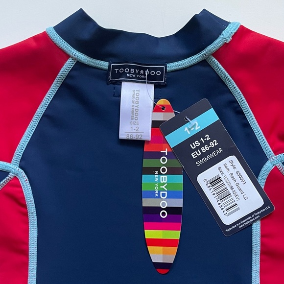 ToobyDoo Kids Unisex Long-sleeve Mondrian Rashguard - Size 1-2 - Picture 10 of 13